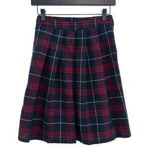 French Toast Plaid School Skirt Girls 8 Navy Red Pleated Uniform B0622